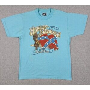 Vintage 80s Harley Davidson Motorcycles #1 In The South Eagle T-Shirt L Biker